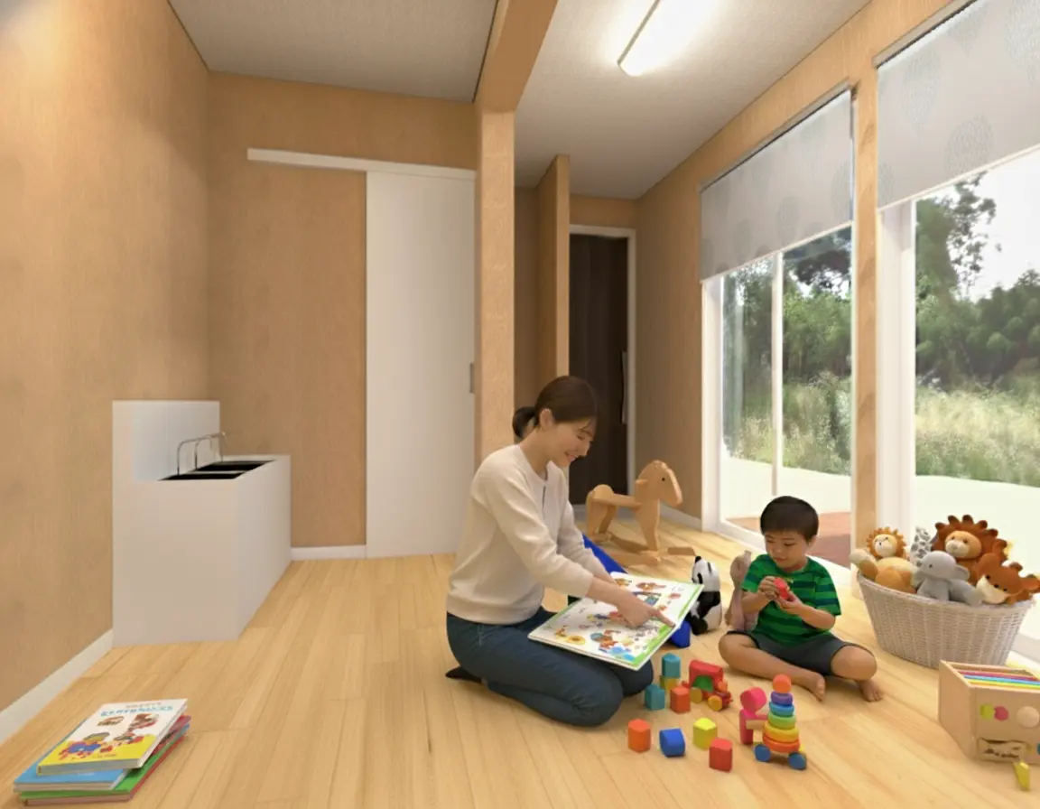 丹波山村村営保育所増築PJ　親子交流使用イメージ